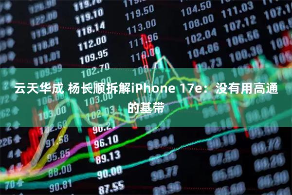 云天华成 杨长顺拆解iPhone 17e：没有用高通的基带